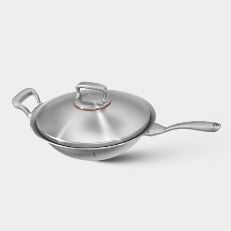睿翼系列-32cm单柄圆底胀盖中式炒锅