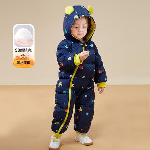 迪士尼童装男童星空米奇羽绒服连体衣冬装加厚保暖可爱哈衣234L960
 商品图1