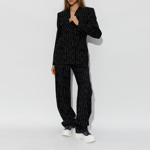 ALEXANDER MCQUEEN 亚历山大.麦昆 女士字母徽标压花系带休闲运动鞋 深灰色 766900 W4XA1 1678 商品图3