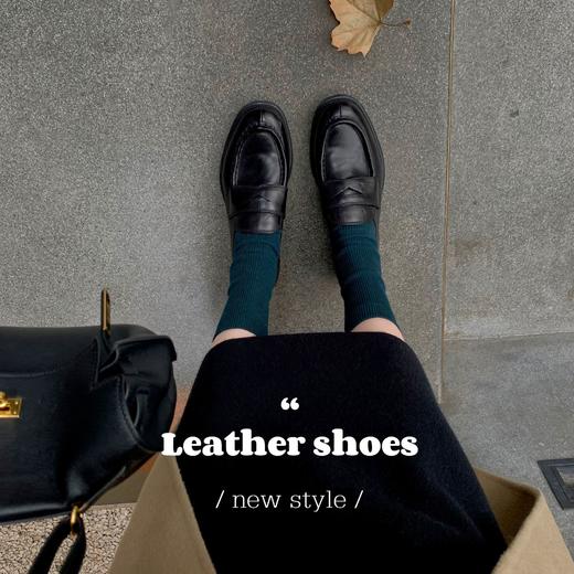 【葡萄妈同款乐福鞋】英伦学院风 粗跟一脚蹬小皮鞋 复古乐福鞋 商品图2