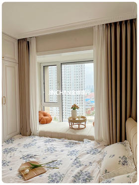 榻榻米窗帘 | 肌理感奶茶色网购窗帘不踩坑