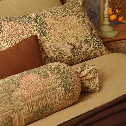 椰林绿意糖果枕卧室圆柱形侧睡枕 商品图2