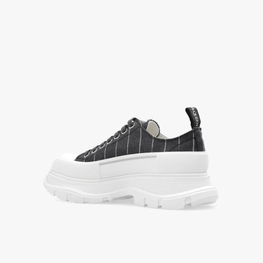ALEXANDER MCQUEEN 亚历山大.麦昆 女士字母徽标压花系带休闲运动鞋 深灰色 766900 W4XA1 1678 商品图1