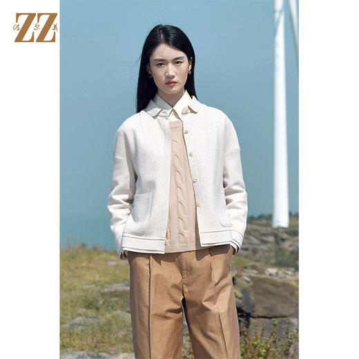 佐尔美2021冬季新款 时尚气质针织羊毛中褛外套女E14ZD12 商品图0