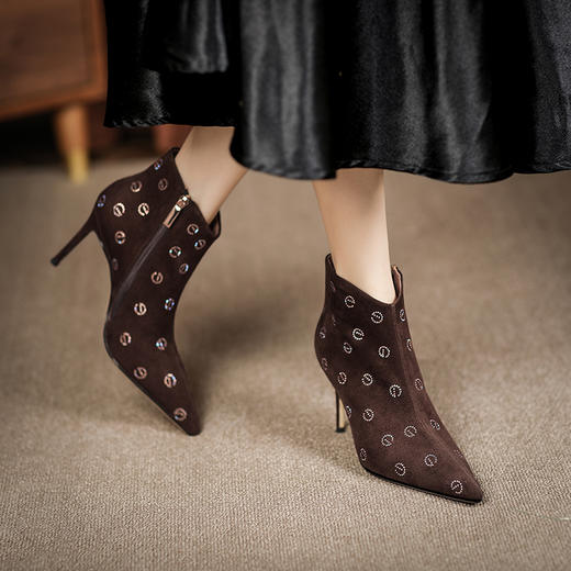 冬季新款，内外真皮水钻舒适气质短靴YLY-W166-05 商品图12