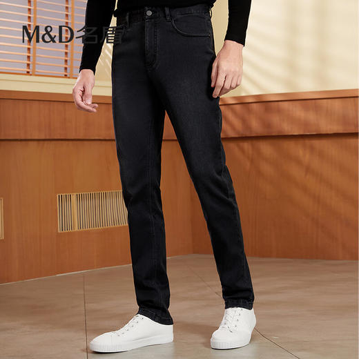 【名盾】MD名盾男士牛仔裤秋冬新款微弹时尚修身直筒裤36561 商品图2