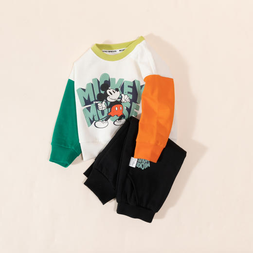 迪士尼（Disney）童装男童套装卡通米奇撞色卫衣套装舒适柔软秋新品ZD3CT011 商品图5