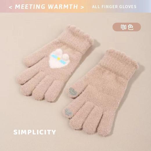 冬季【韩系可爱保暖手套】骑车防寒 露指触屏 加绒加厚毛绒针织手套 商品图6