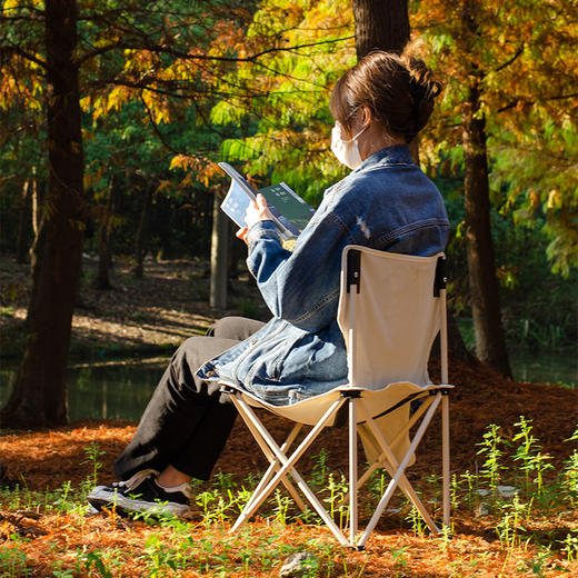 徽羚羊 云休 户外折叠椅子便携小凳子折叠椅（卡其色）加大号  39*39*65CM HLY-ZDY-22054 商品图2