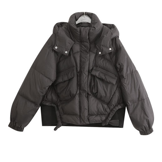 玳莎阔版软糯短款羽绒服女冬季新款宽松双面呢拼接设计感外套  DD41304 商品图4