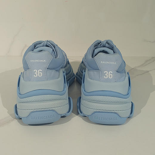 BALENCIAGA 巴黎世家 女士刺绣徽标网布老爹鞋 浅蓝色 710156 W3CU2 4045 商品图2