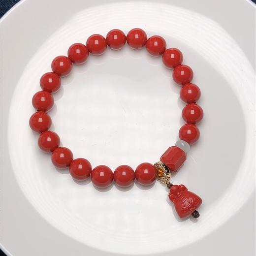 新款单坠-8毫米红砂女士手链 饰品美物 商品图6