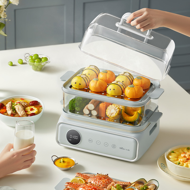 【小程序】小熊电蒸锅 蒸蛋器 蒸锅家用 电蒸笼 多功能早餐包子电热煮锅 大容量可预约定时不锈钢蒸盘DZG-P20W7