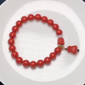 新款单坠-8毫米红砂女士手链 饰品美物