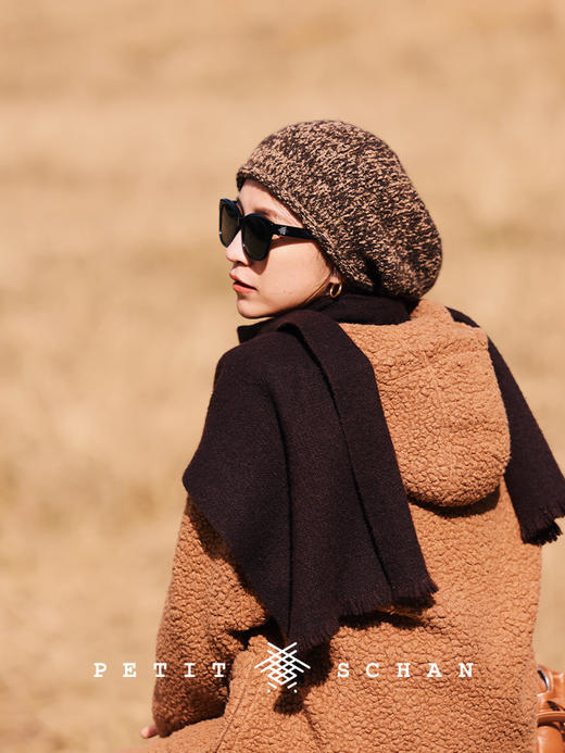 PETIT SCHAN小闪 ACC#013 sutra flag 经幡 骆驼绒山羊绒混纺手工染色围巾披肩 商品图5