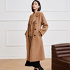 玳莎高端驼绒双面呢大衣女2023年冬季新款气质收腰中长款毛呢外套  DD39309 商品缩略图2