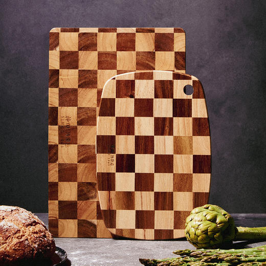 神田 | 绣渤意相思木棋盘格砧板大号/小号 商品图0