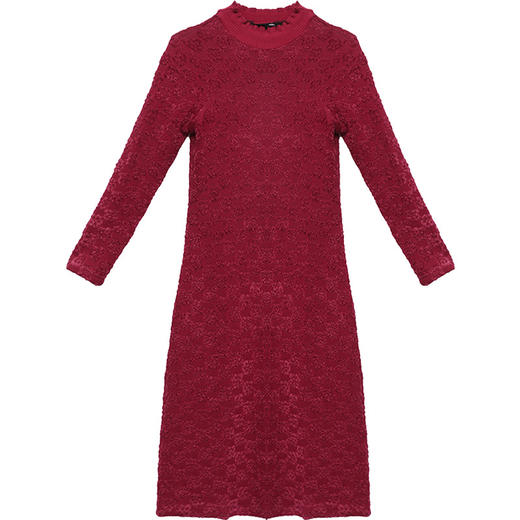 中长款加绒时尚连衣裙，秋冬款半高领通勤修身大码内搭打底裙QYM-OMS-CB0220-L 商品图4