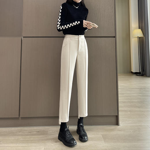 秋冬季休闲加厚九分烟管西装裤】 哈伦直筒毛呢裤 百搭显瘦 商品图2