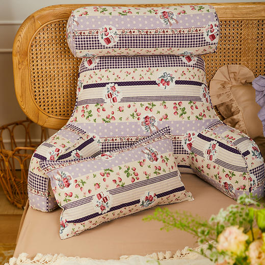 南法碎花护颈多功能靠枕床头沙发软包高级感靠垫 商品图3