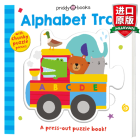 英文原版 字母火车 纸板书 Puzzle and Play Alphabet 拼图拼拼书 全英文版