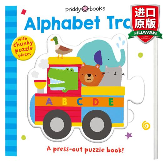 英文原版 字母火车 纸板书 Puzzle and Play Alphabet 拼图拼拼书 全英文版 商品图0