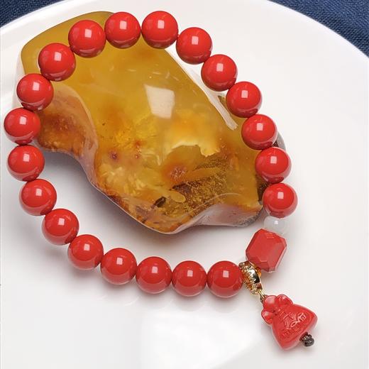 新款单坠-8毫米红砂女士手链 饰品美物 商品图1