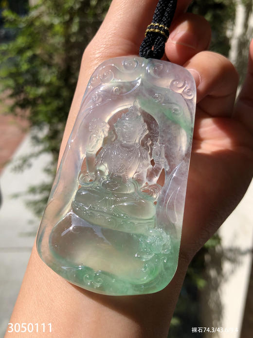 玻璃种飘翠度母素件【3050111】具体价格微信咨询 商品图3