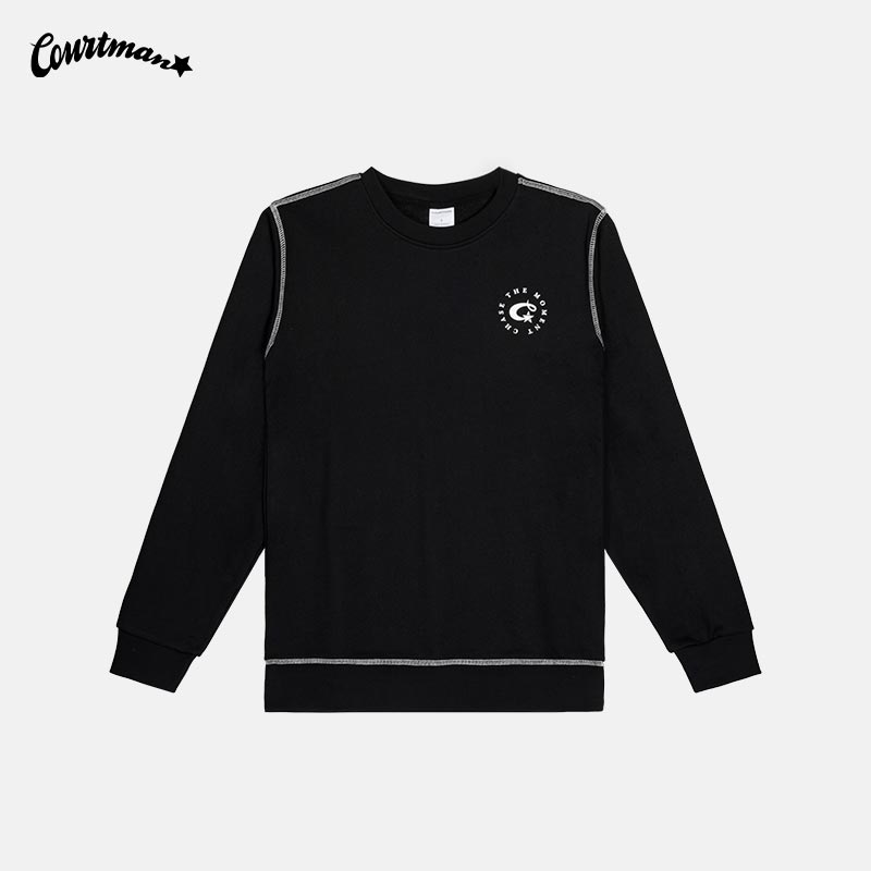 【文艺个性】白色明线设计 黑白撞色 彰显你的个性  双面不同面料，硬挺又好搭