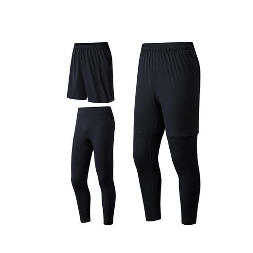 【L/XL断码】安踏健身长裤短裤两件套男2023秋冬新款高腰跑步骑行裤152345502【库存有限，如无货将做退款，介意慎拍！】 商品图0