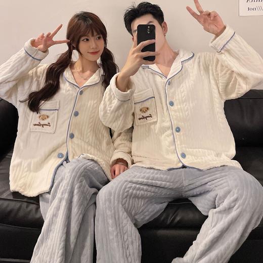 【秋冬必备！保暖家居服套装】情侣睡衣珊瑚绒秋冬卡通可爱，加厚加绒保暖家居服套装，珊瑚绒的材质让你感受温暖与柔软，加厚加绒设计更是给你全方位的呵护lm 商品图7