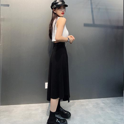 212WS高腰A字捏褶法式半裙30904（黑） 秋季 312113032105 商品图3
