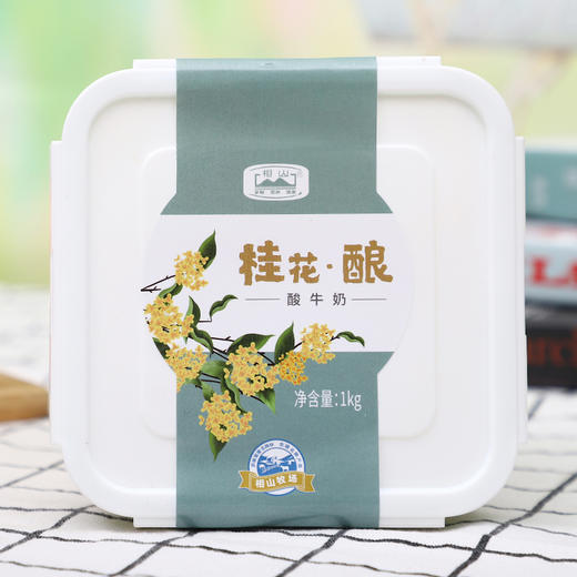 【3-7天发货】相山 酸牛奶 原味/桂花味 2桶装 1kg*2 商品图1