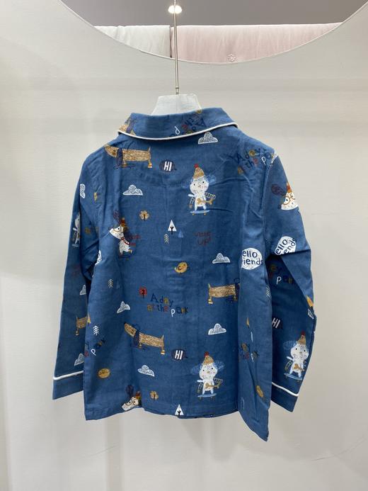 反季5折清仓/松植屋男童《滑板狗》长袖绒布套装儿童全棉绒布睡衣家居服 清仓款不退换 介意者慎拍！ 商品图1