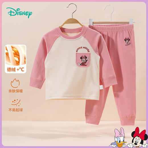 迪士尼童装女童套装可爱米妮保暖长袖家居服舒适柔软年秋新品ZD3CT003
 商品图4