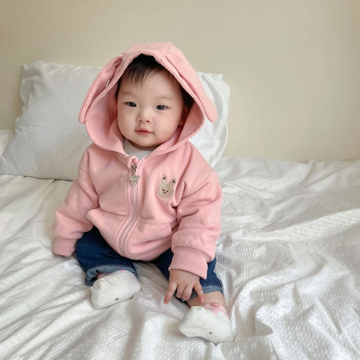 【加厚连帽设计！俏皮可爱】秋冬新款韩版加绒小外套ins款，小动物造型小童夹克连帽衫，柔软舒适，透气性好，不易起球；多种颜色可供选择 时尚与可爱并存 hh 商品图6