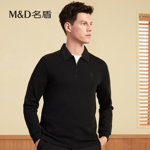 【名盾】MD名盾男士长袖t恤衫秋冬新款商务休闲翻领长袖t恤11574 商品图0