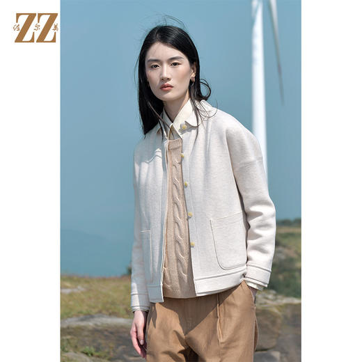 佐尔美2021冬季新款 时尚气质针织羊毛中褛外套女E14ZD12 商品图3