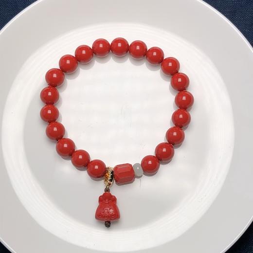 新款单坠-8毫米红砂女士手链 饰品美物 商品图5