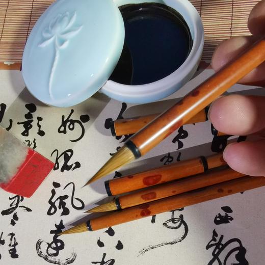 【红香妃带帽纯狼毫小楷】 不开叉、韧性强、适合灵飞小楷、抄经、国画勾线等 商品图3