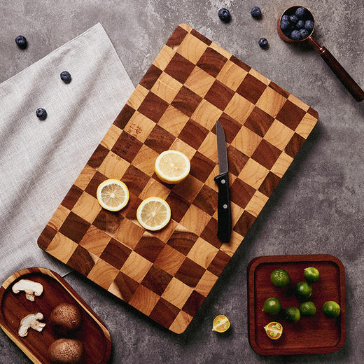 神田 | 绣渤意相思木棋盘格砧板大号/小号 商品图2