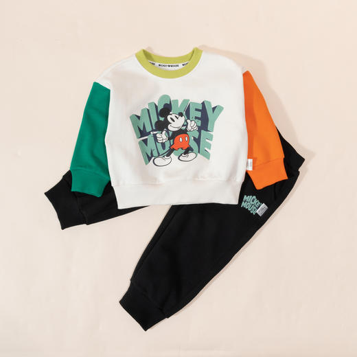 迪士尼（Disney）童装男童套装卡通米奇撞色卫衣套装舒适柔软秋新品ZD3CT011 商品图4