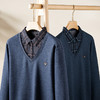 【加绒假两件】【新款DDS】大依优型大码加绒长袖Polo衫假两件弹力加肥加大胖子上衣男士T恤肥佬打底男装 商品缩略图1
