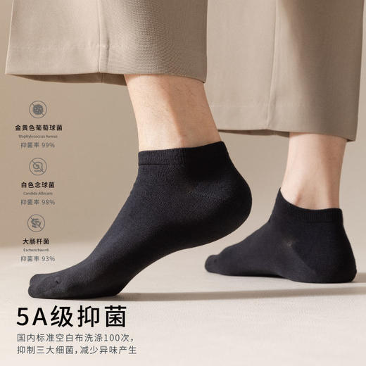 【5双装】悠约 5A抗菌薄款纯棉男袜0901 5双装 商品图6