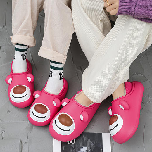 BULIQ莓莓熊亲子棉拖 家居棉拖可爱熊熊 加绒保暖 舒适柔软 商品图5