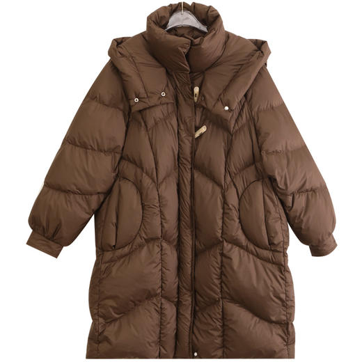 玳莎轻量感棉花糖中长款连帽羽绒服女冬季保暖立领外套  DD41309 商品图4