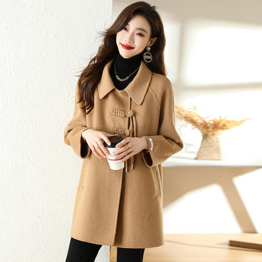 双面羊绒呢子大衣，中长款显瘦加厚斗篷毛呢外套HR-SLYS8216 商品图1