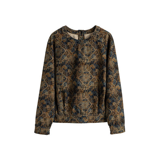 绽放864朵/大漠色甘肃地貌印花加绒重磅纯棉加厚高级艺术感衬衫 商品图3