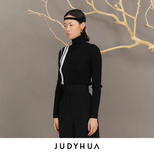 JUDYHUA 拼条设计针织毛衣 商品图1