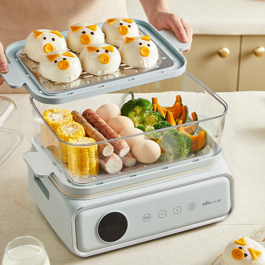 【小程序】小熊电蒸锅 蒸蛋器 蒸锅家用 电蒸笼 多功能早餐包子电热煮锅 大容量可预约定时不锈钢蒸盘DZG-P20W7 商品图3